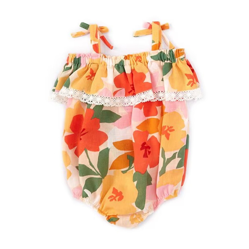 Bonnie Jean Sleeveless Floral Romper 🌹